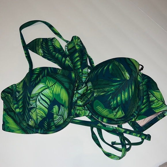 ๐๏ธ Bathing Suit Top Shade & Shore Palm Green Bra - Picture 2 of 4